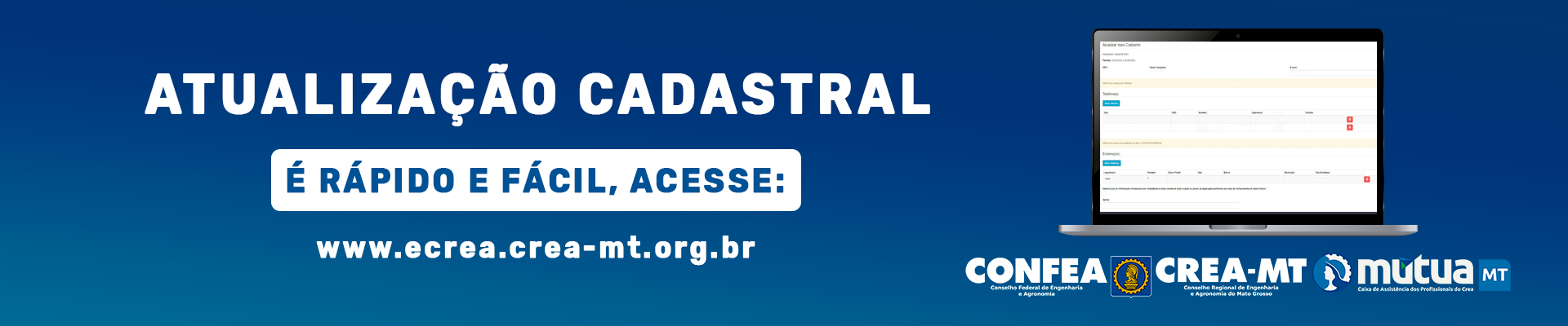 Atenção profissional atualize seu cadastro