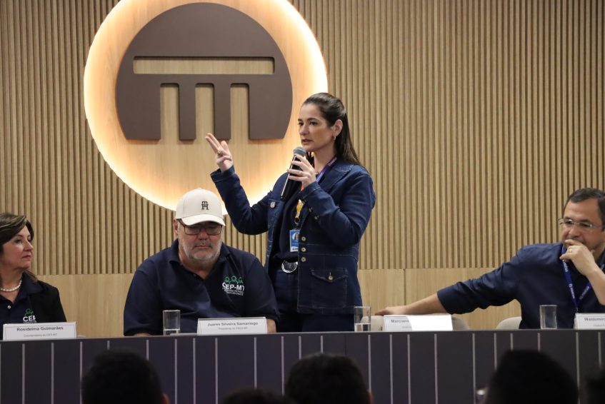 Diretora-geral da Mútua-MT, eng. civil Marciane Prevedello Curvo| Foto: Igor Bastos